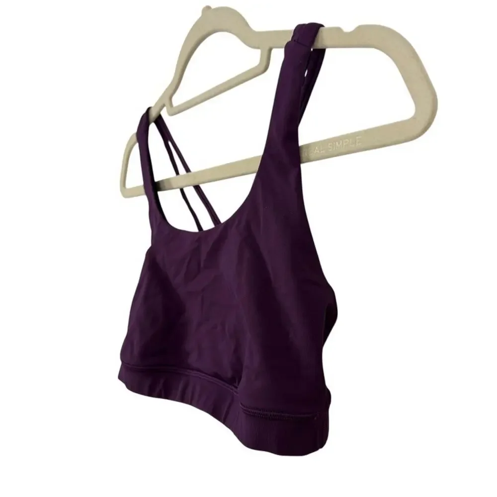 Lululemon Purple Sports Bra Womens Workout Gym Strappy Criss Cross Back Top sz 6